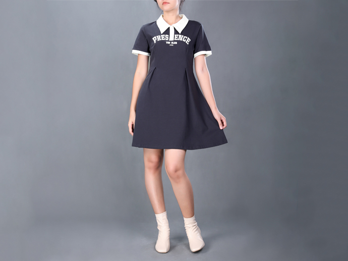 GD23173 Polo Neck Mini Dress Lady
