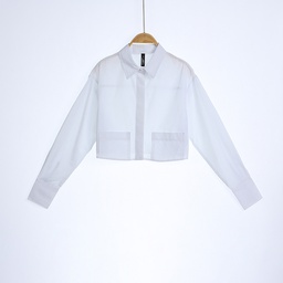 [XH113387] XH113387 Crop Top Shirt Lady