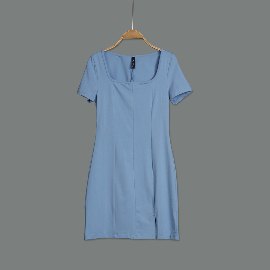 XL213203 Fitted Scoop Neck Midi Dress