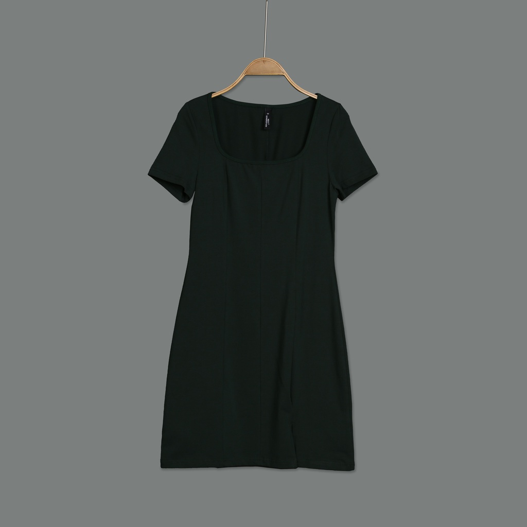 XL213203 Fitted Scoop Neck Midi Dress