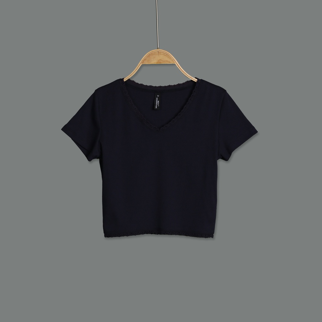 XH213227 V Neck Crop Top