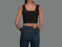 GH33328 Denim Crop Top Lady