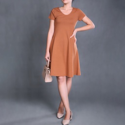 [XL213066] XL213066 Plain Dress Lady