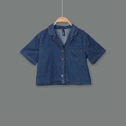 [XH213309] XH213309 Denim Blouse Lady