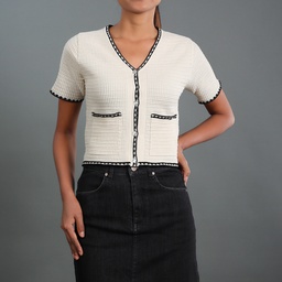 [XH213497] XH213497 Knit Crop Top Lady