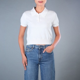 [GH23378] GH23378 Knit Polo Shirt Lady